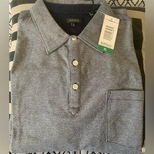 NWT Buffalo Charcoal Polo button Shirt pocket front short sleeve